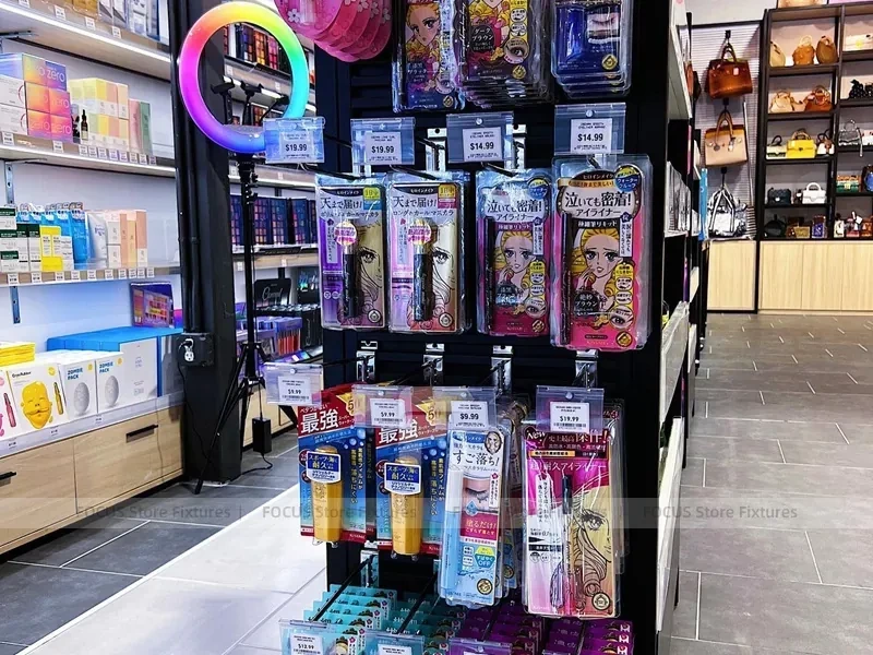 Close Up Packaged Hair Extension Pegboard Display Wall for Beauty Store