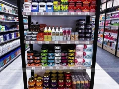 Close Up Packaged Hair Extension Pegboard Display Wall for Beauty Store