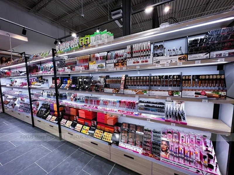 Compact Beauty Supply Checkout and Gondola Layout for Wig Shop