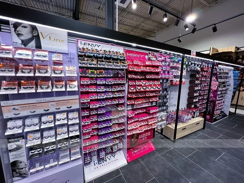 Compact Beauty Supply Checkout and Gondola Layout for Wig Shop