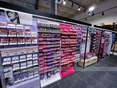 Compact Beauty Supply Checkout and Gondola Layout for Wig Shop
