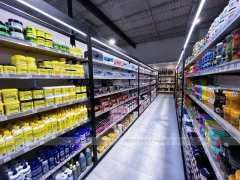 Compact Beauty Supply Checkout and Gondola Layout for Wig Shop