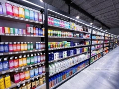 Compact Beauty Supply Checkout and Gondola Layout for Wig Shop