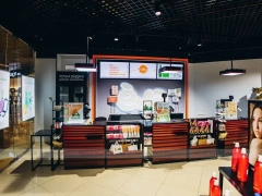 Eva Beauty Storefront with Black Cash Wrap and Side Gondolas for Wig Shop
