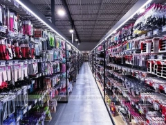 Hair Extension Wall with Drawers Shelving and Glass Showcase for Beauty Store