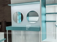 Illuminated Diamond Hair Reception Desk with Backlit Wall for Wig Store