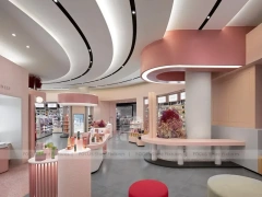 Pink Sociolla Storefront with Open Mall Entrance for Beauty Store