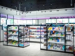 White and Black Cosmetics Gondola Display System for Wig Shop