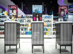 White and Black Cosmetics Gondola Display System for Wig Shop