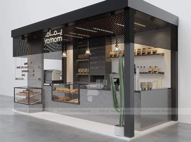 Black Modern Coffee Kiosk Pavilion