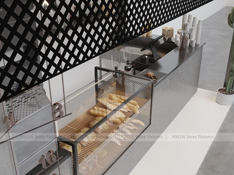 Black Modern Coffee Kiosk Pavilion