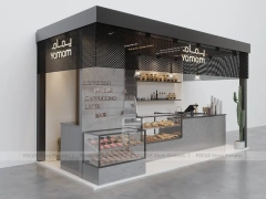Black Modern Coffee Kiosk Pavilion