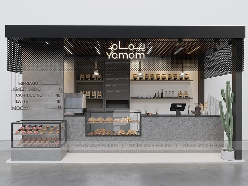 Black Modern Coffee Kiosk Pavilion