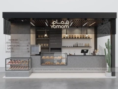 Black Modern Coffee Kiosk Pavilion