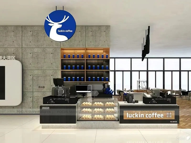 Blue Ice Cream Beverage Front Counter