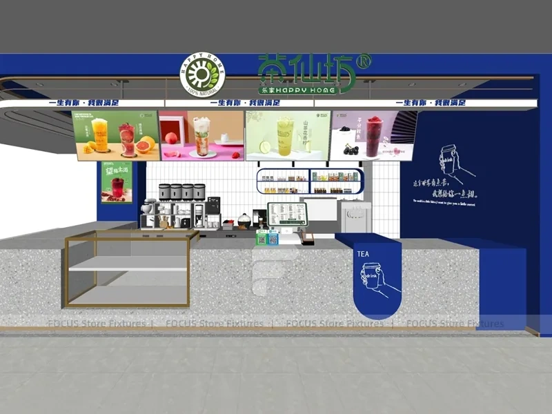 Blue Ice Cream Beverage Front Counter
