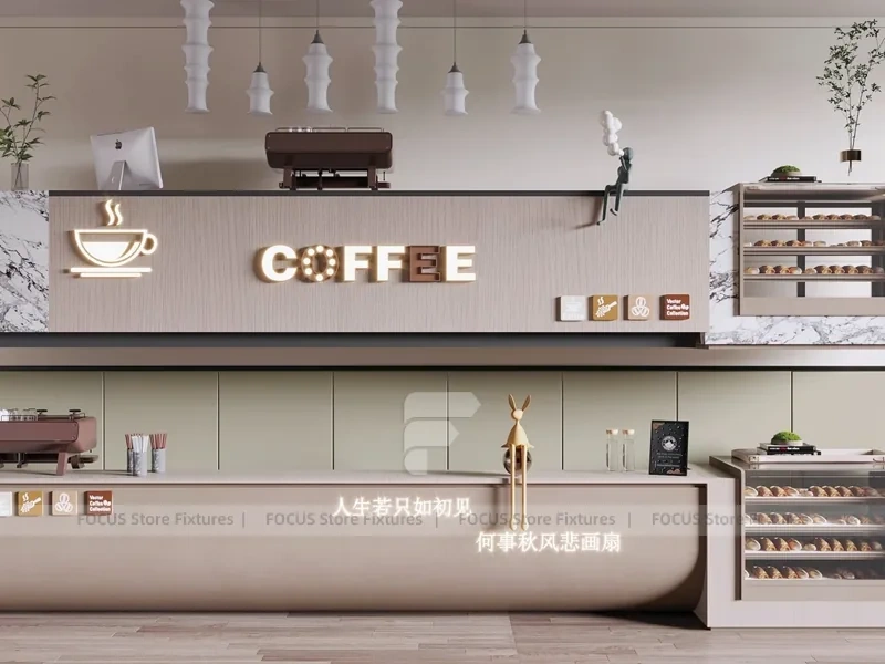 Blue Neon Milk Tea Front Counter