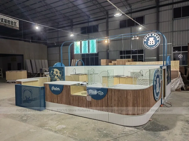 Black Geometric Ice Cream Cafe Counter Layout