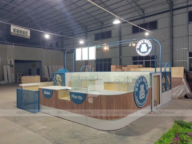 Black Geometric Ice Cream Cafe Counter Layout