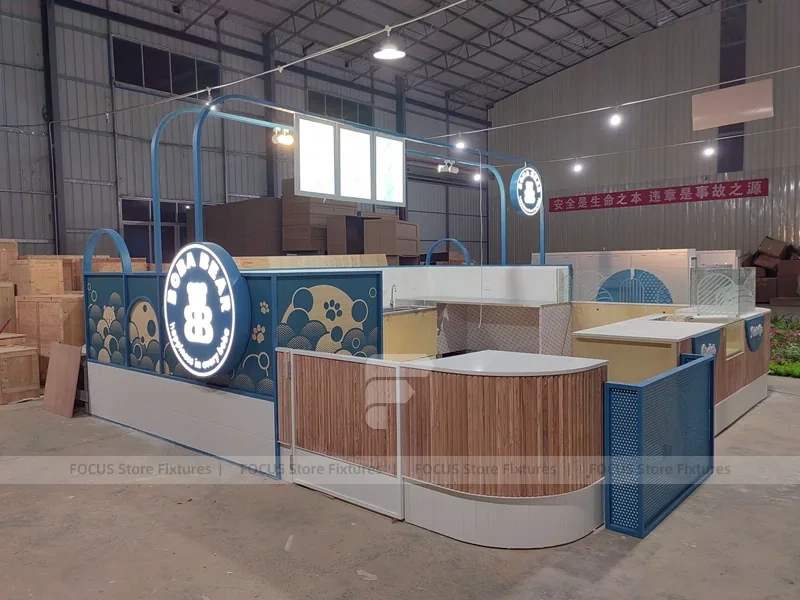 Black Geometric Ice Cream Cafe Counter Layout