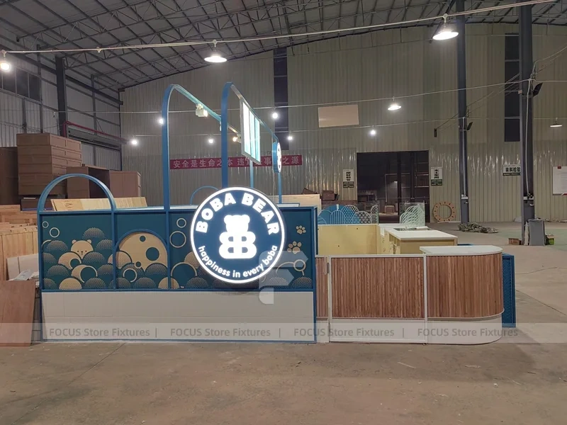 Black Geometric Ice Cream Cafe Counter Layout