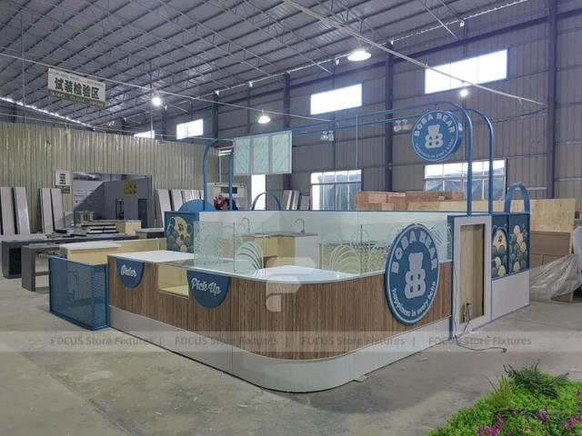 Black Geometric Ice Cream Cafe Counter Layout