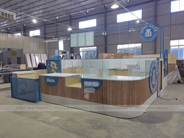 Black Geometric Ice Cream Cafe Counter Layout