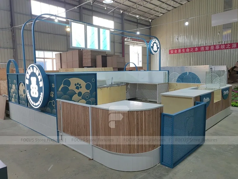 Black Geometric Ice Cream Cafe Counter Layout