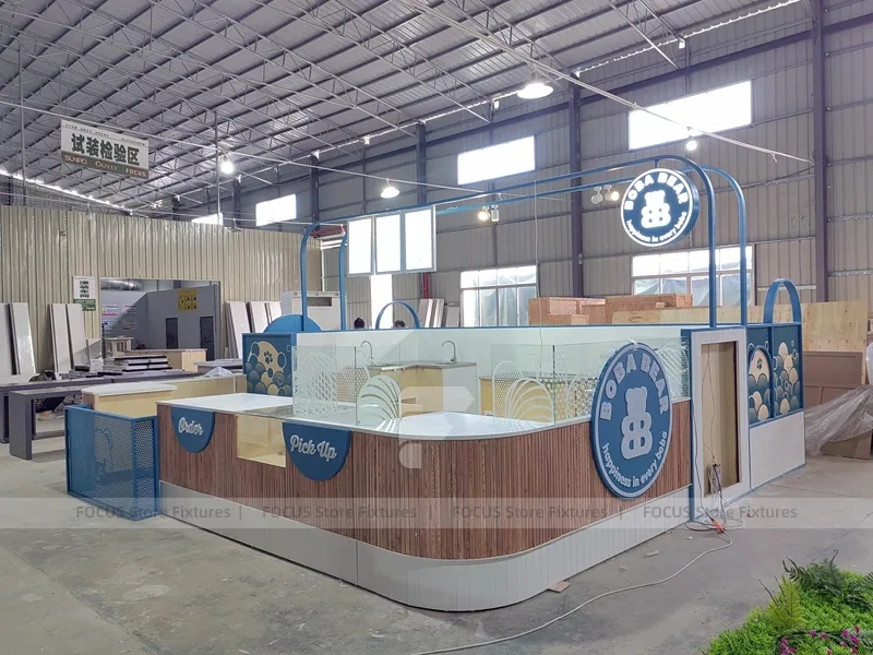 Black Geometric Ice Cream Cafe Counter Layout