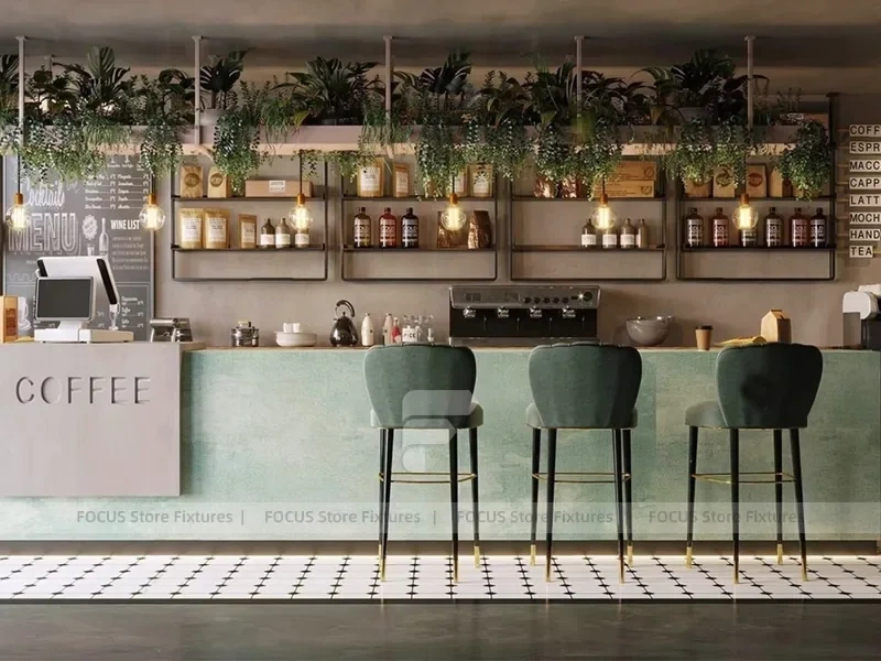 Dark Gray Coffee Storefront Service Counter