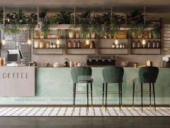 Dark Gray Coffee Storefront Service Counter