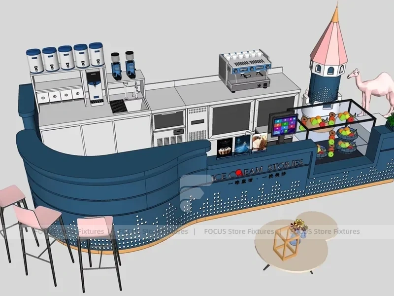 Dark Gray Coffee Storefront Service Counter