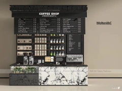 Green Beverage Cafe Island Kiosk
