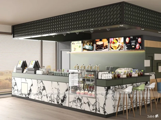 Open Plan Coffee Shop Store Layout