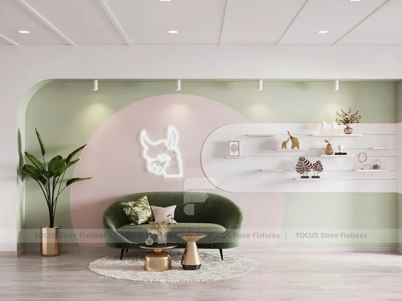 Pastel Beverage Dessert Lounge Counter