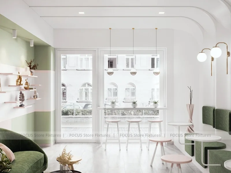 Pastel Beverage Dessert Lounge Counter