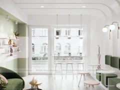 Pastel Beverage Dessert Lounge Counter