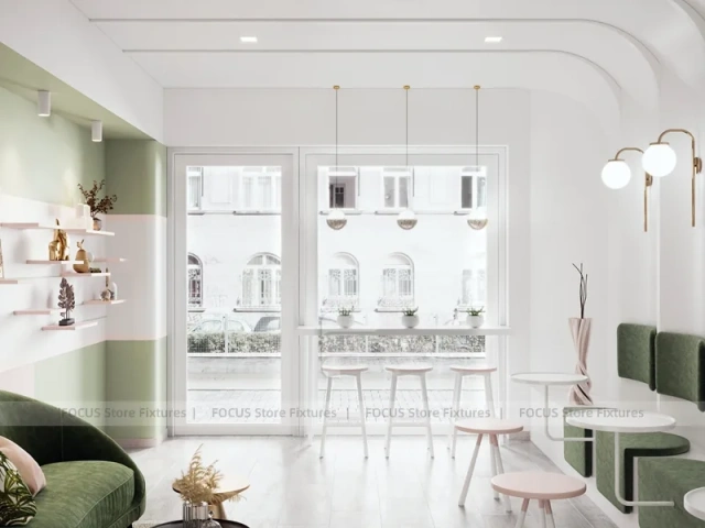 Pastel Beverage Dessert Lounge Counter