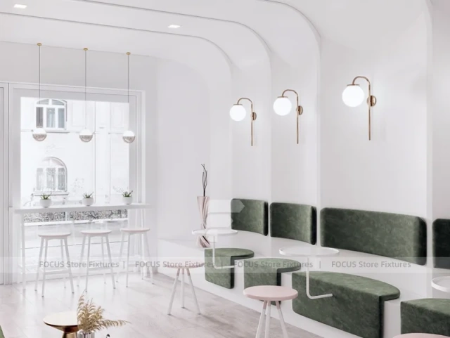 Pastel Beverage Dessert Lounge Counter