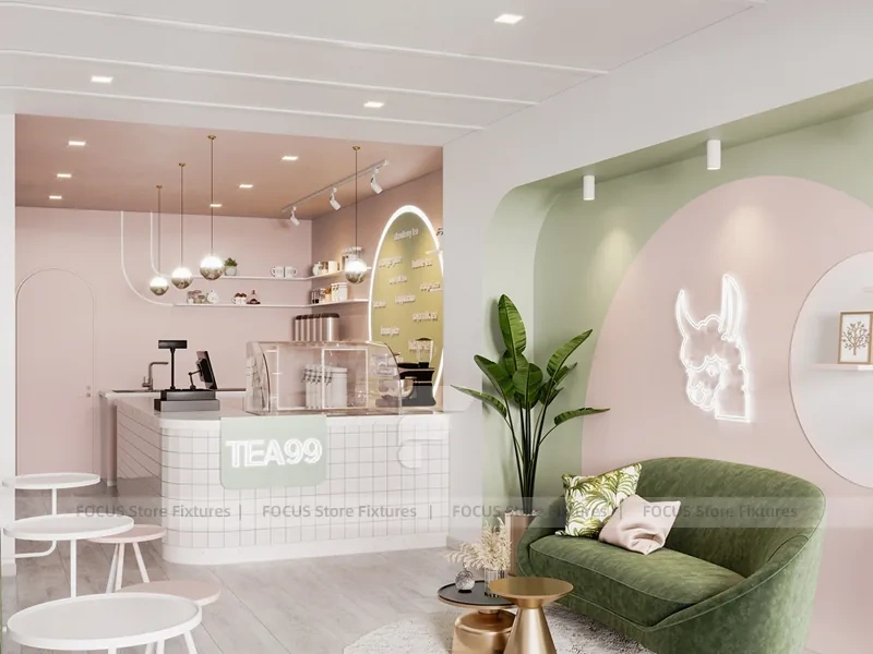 Pastel Beverage Dessert Lounge Counter