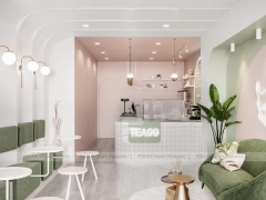 Pastel Beverage Dessert Lounge Counter