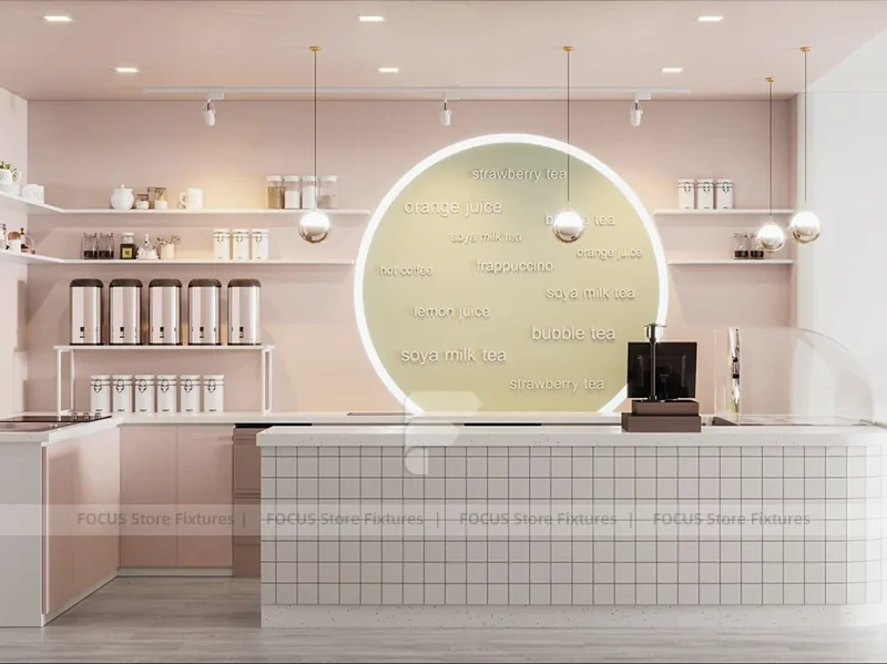Pastel Beverage Dessert Lounge Counter