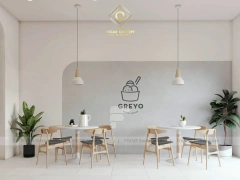 Pastel Milk Tea Lounge Counter