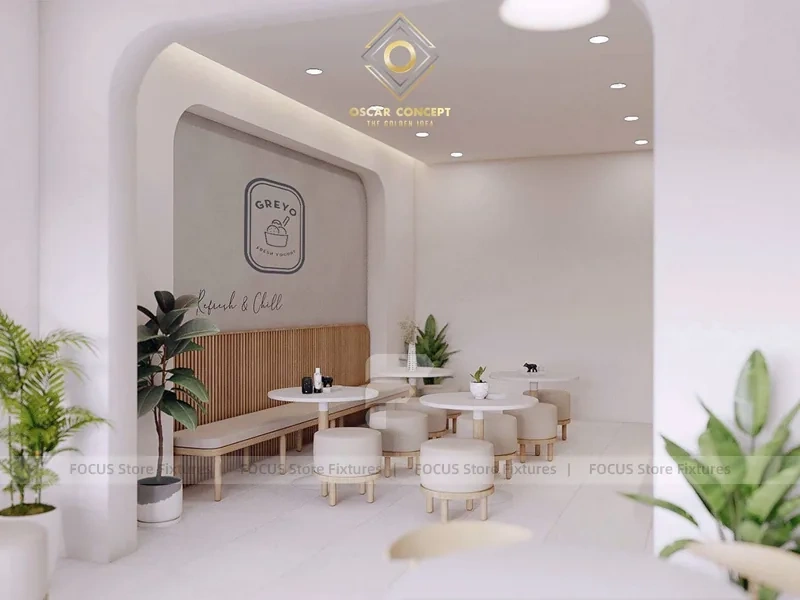 Pastel Milk Tea Lounge Counter