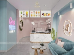 Pastel Milk Tea Lounge Counter