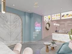 Pastel Milk Tea Lounge Counter