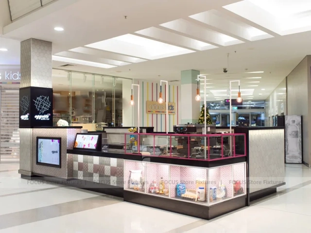 Pink Dessert Beverage Showcase Kiosk