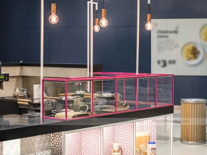 Pink Dessert Beverage Showcase Kiosk