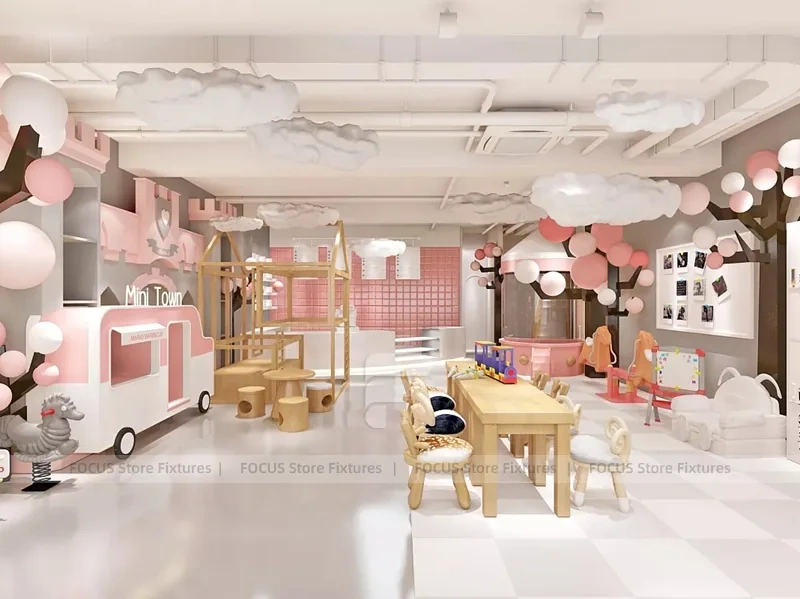 Pink Minimal Beverage Cafe Counter