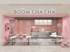 Pink Minimal Beverage Cafe Counter